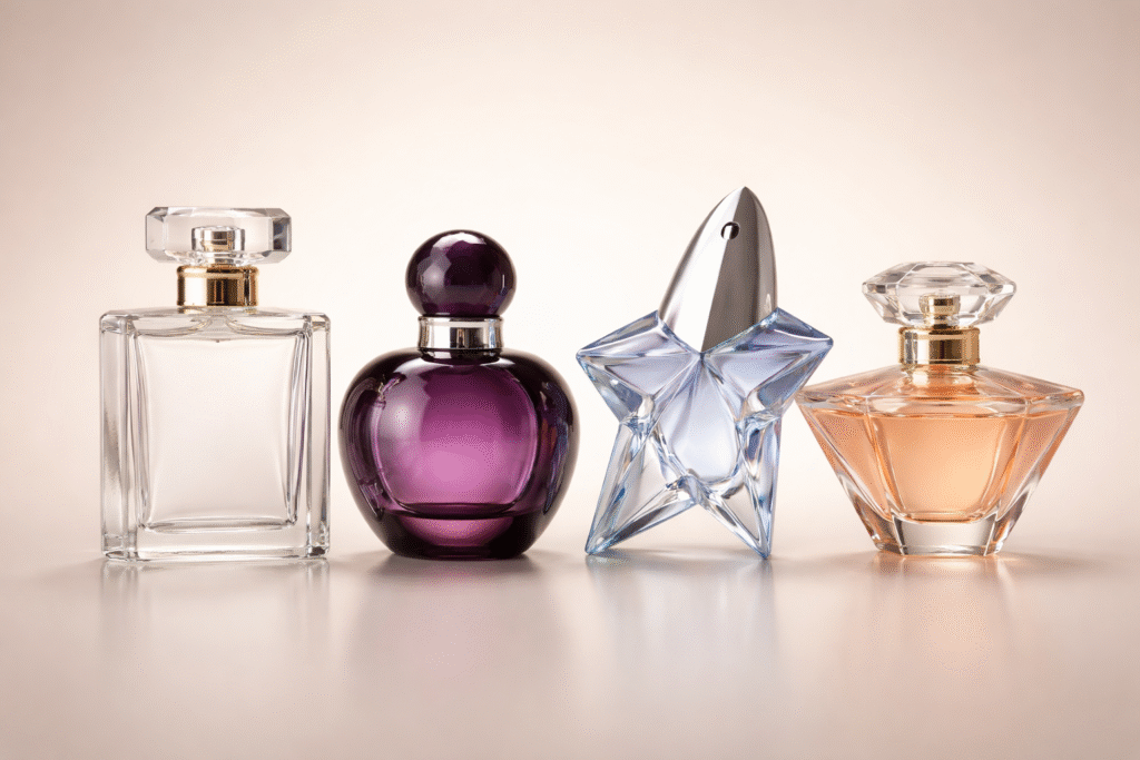 Eleganckie butelki perfum w kolekcji